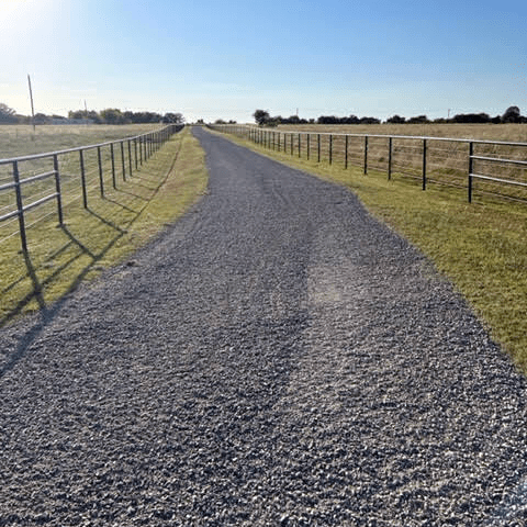 Road flex base delivery — residential driveway